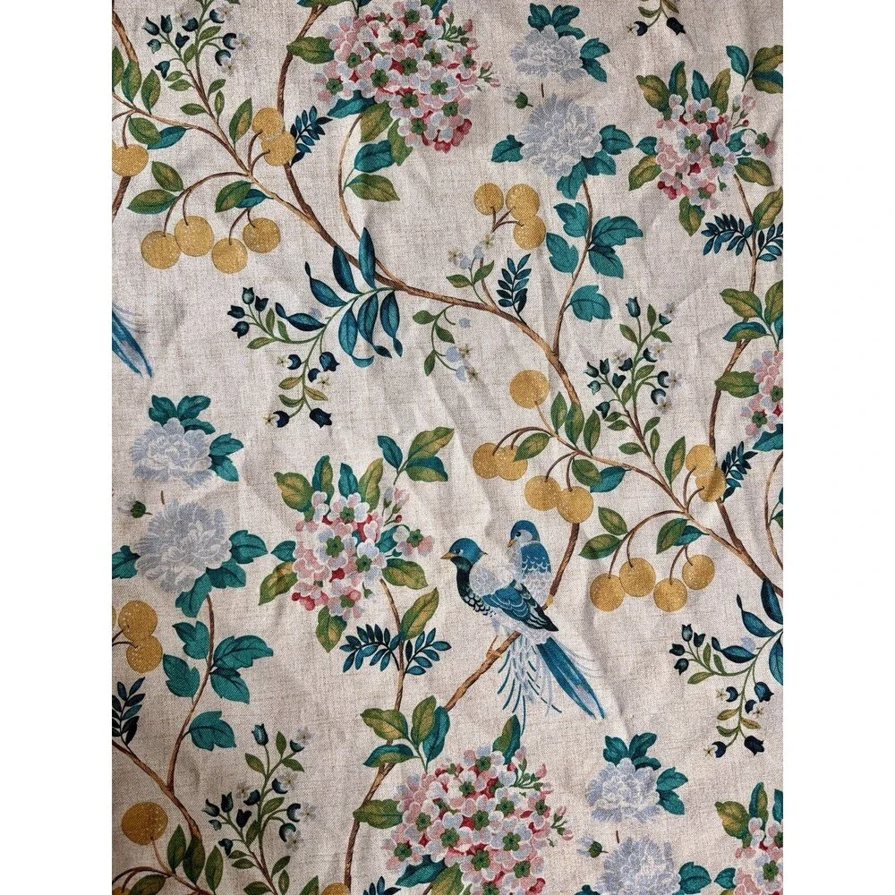 Envogue 2 pc Window Curtains Fancy Dogwood Floral w/ Birds ea 36w